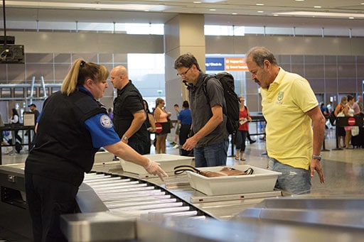 Screening checkpoint at McCarran International Airport in Las Vegas ...